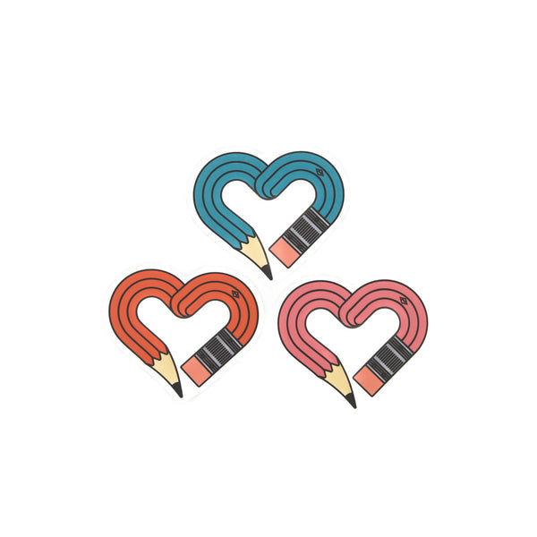 Musgrave Pencil Heart Sticker Set, 3 Pack