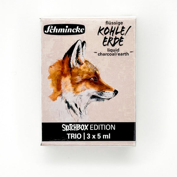 Schmincke Liquid Earth & Liquid Charcoal Set, 3 x 5ml
