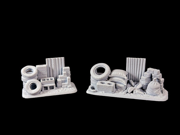 GCmini Barricades / Piles of Junk Terrain, 28mm, 2 Pack