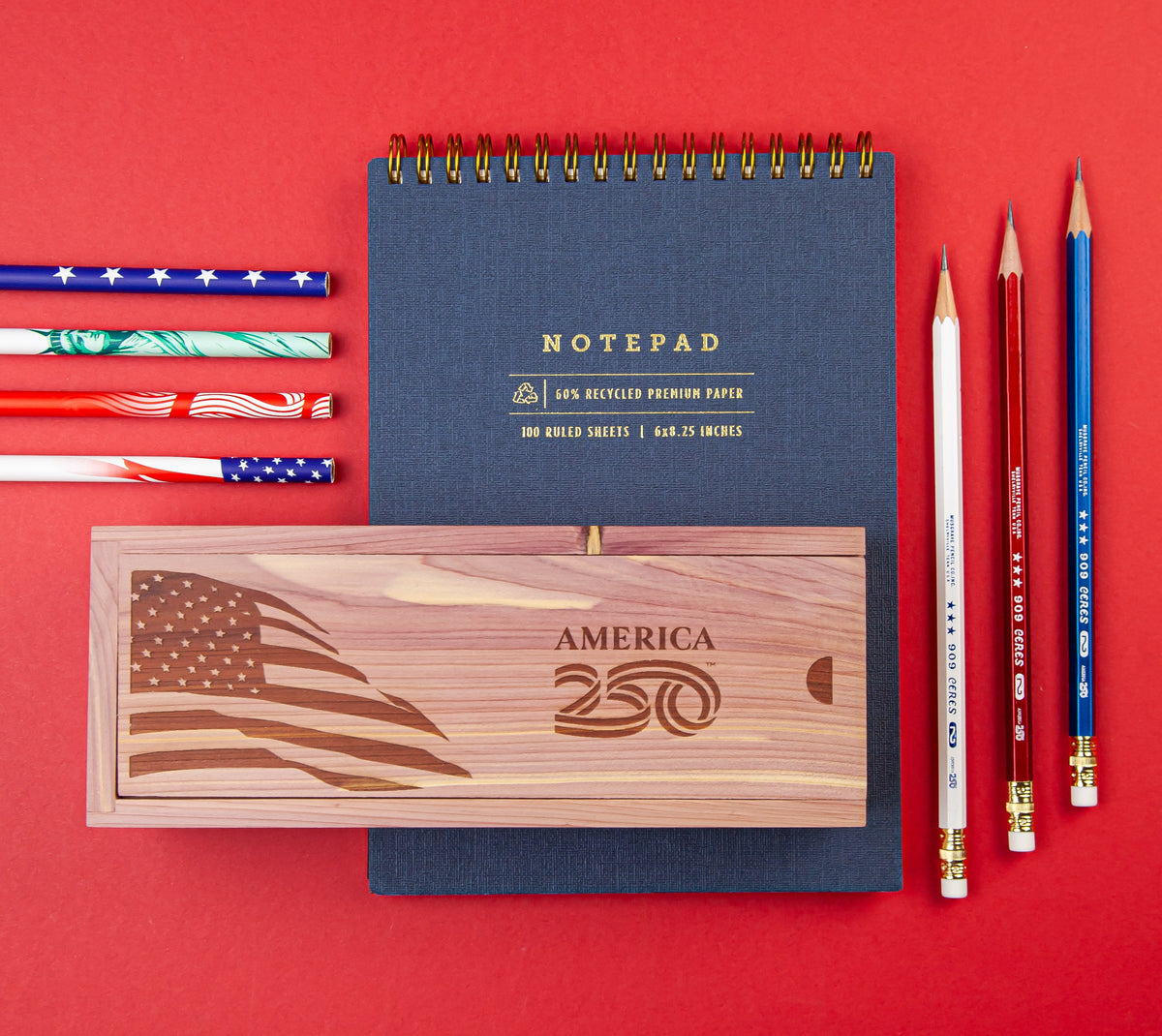Musgrave | America250 Pencils in Cedar Box | Gift Set