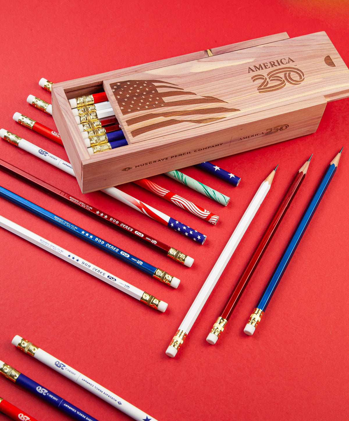 Musgrave | America250 Pencils in Cedar Box | Gift Set