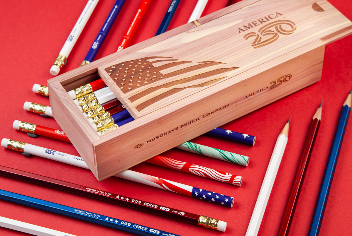 Musgrave | America250 Pencils in Cedar Box | Gift Set