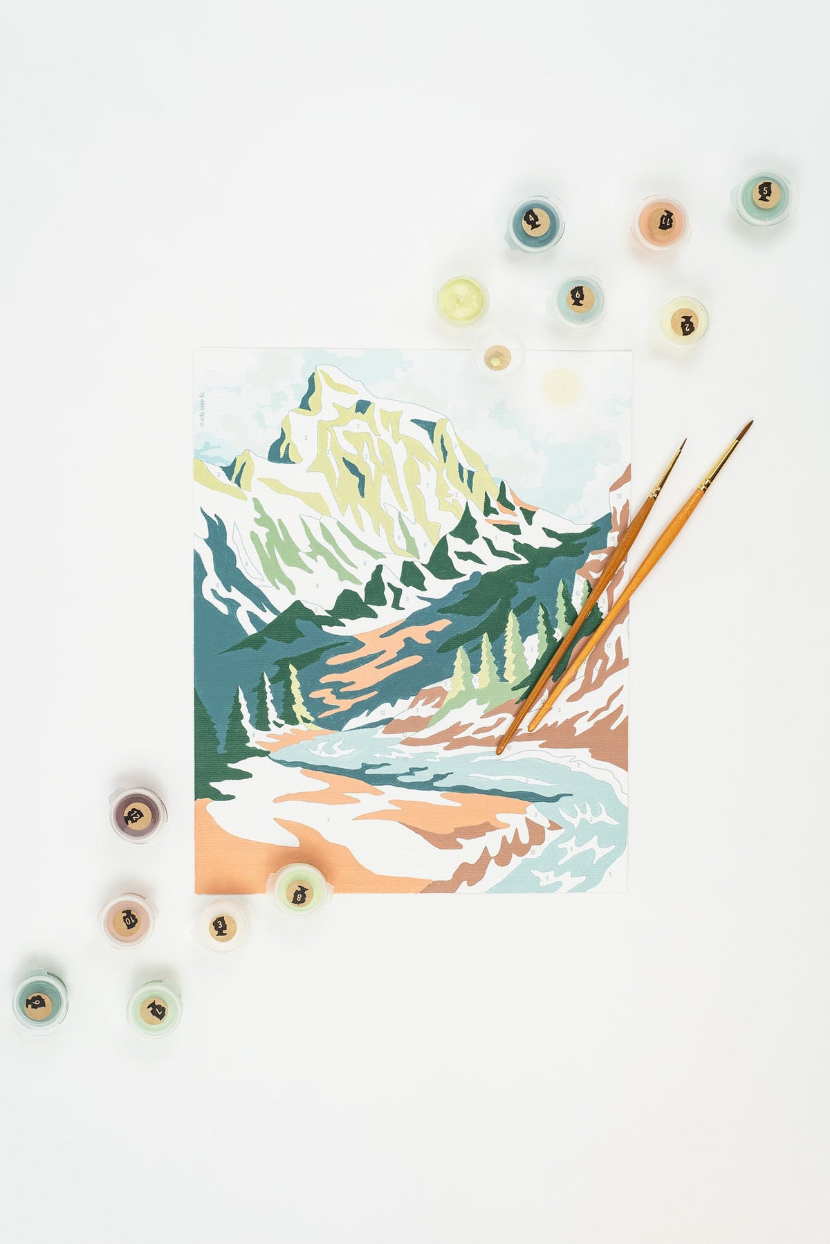 Elle Crée Mountainscape Paint-by-Number Kit, 8x10, kit unboxed