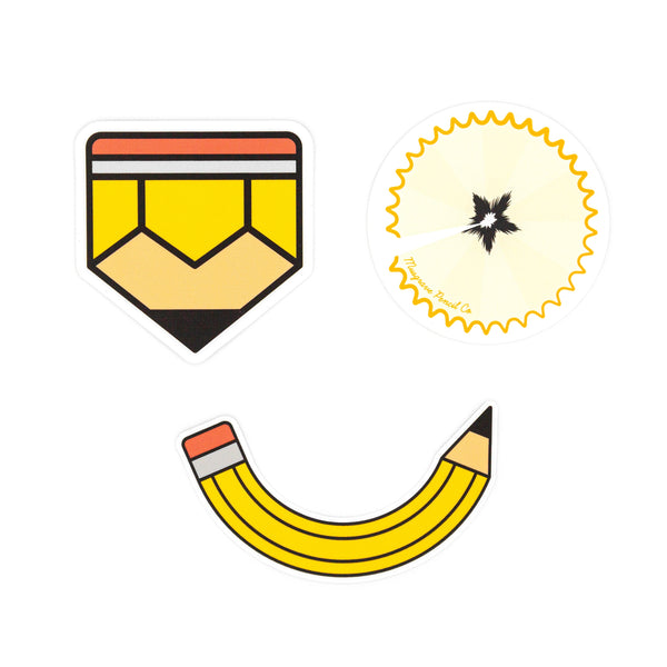 Musgrave Pencil Sticker Set, Pencil Nub, Smiley Pencil & Pencil Shaving