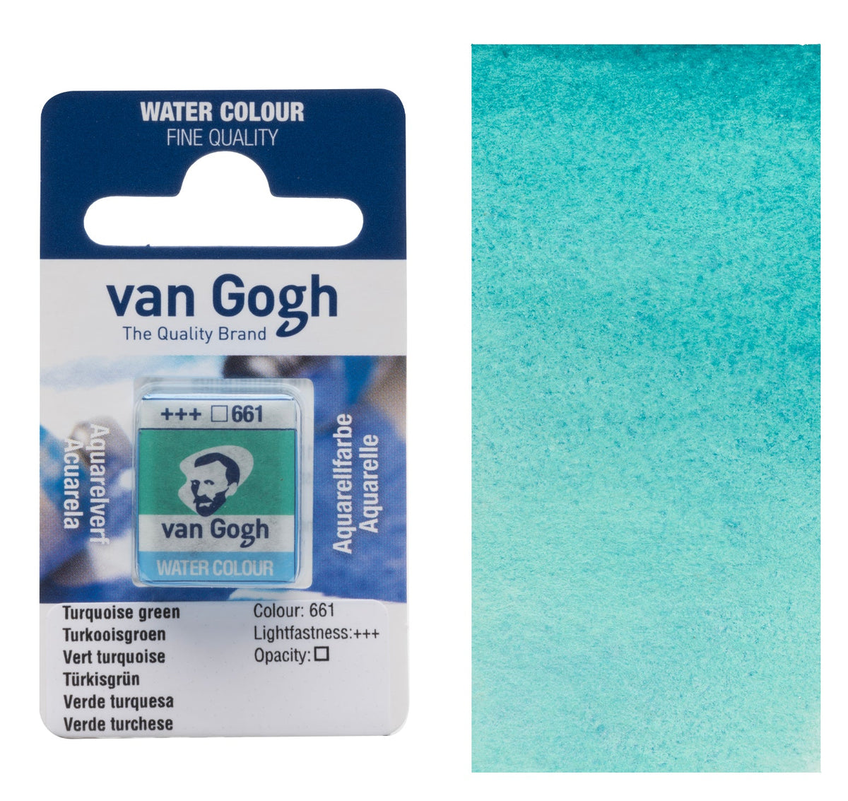 Van Gogh Watercolor Half Pan, Turquoise Green