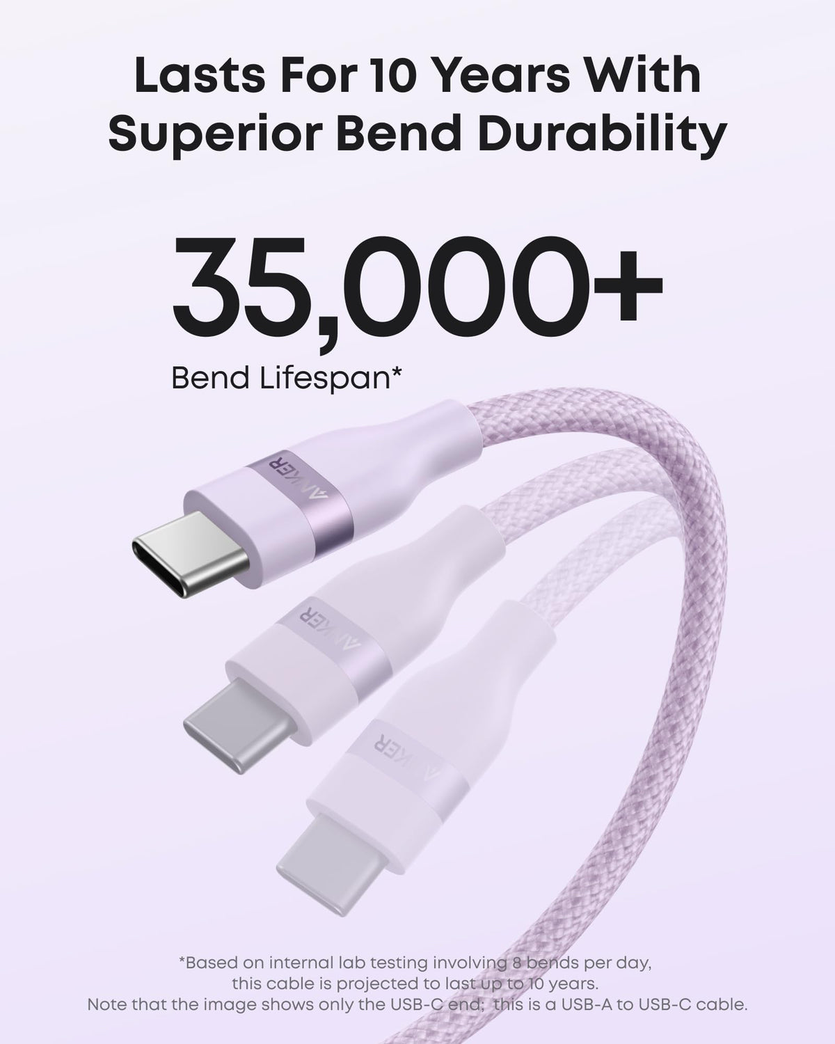 Anker | USB-A to USB-C Cable | 3 ft / 6 ft, Upcycled-Braided
