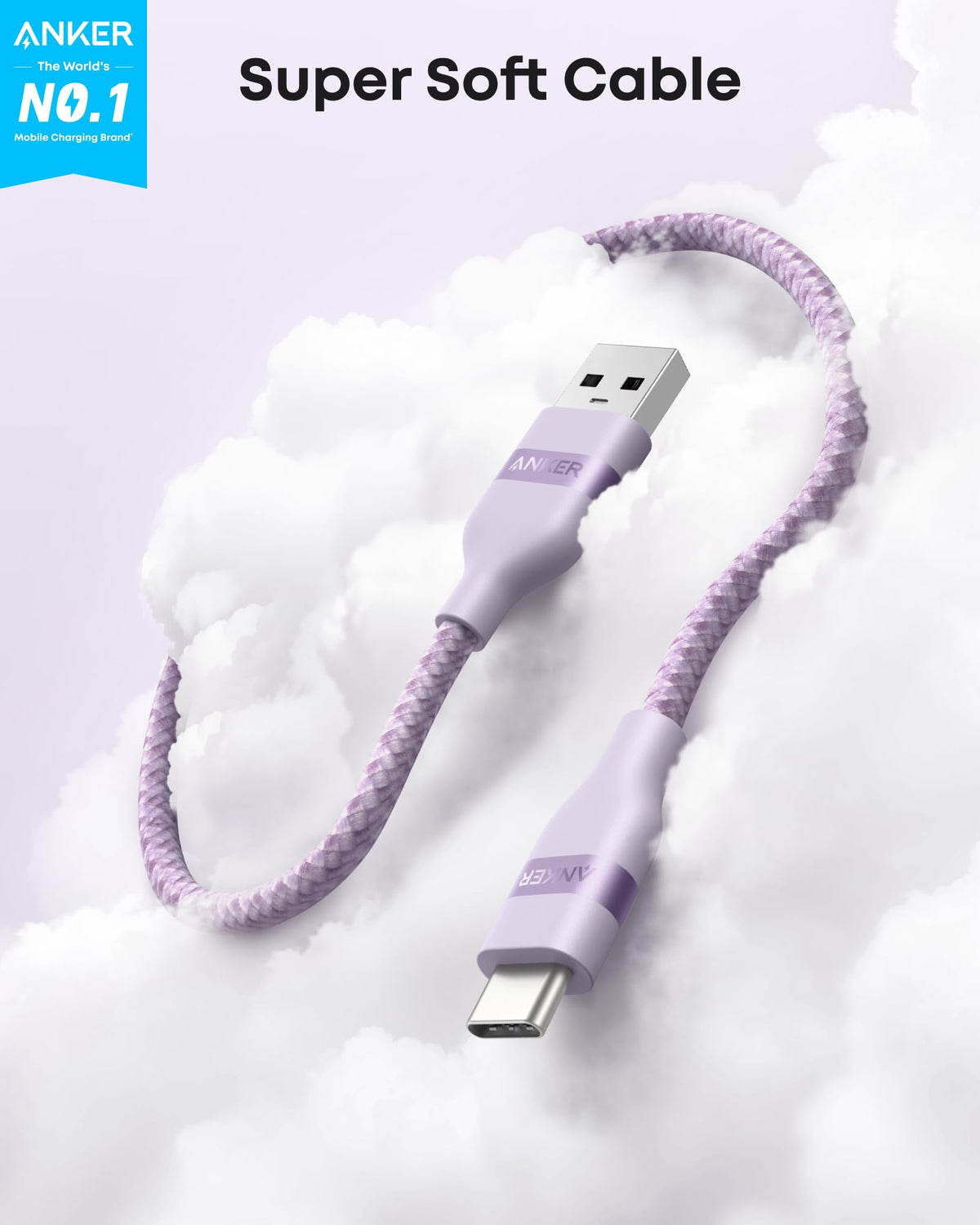 Anker | USB-A to USB-C Cable | 3 ft / 6 ft, Upcycled-Braided
