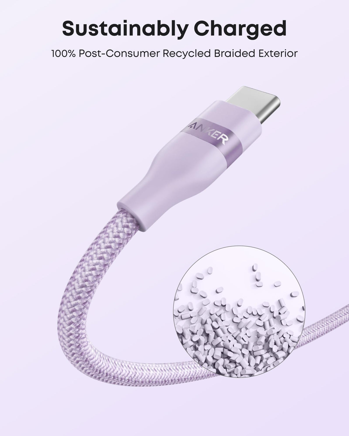 Anker | USB-A to USB-C Cable | 3 ft / 6 ft, Upcycled-Braided