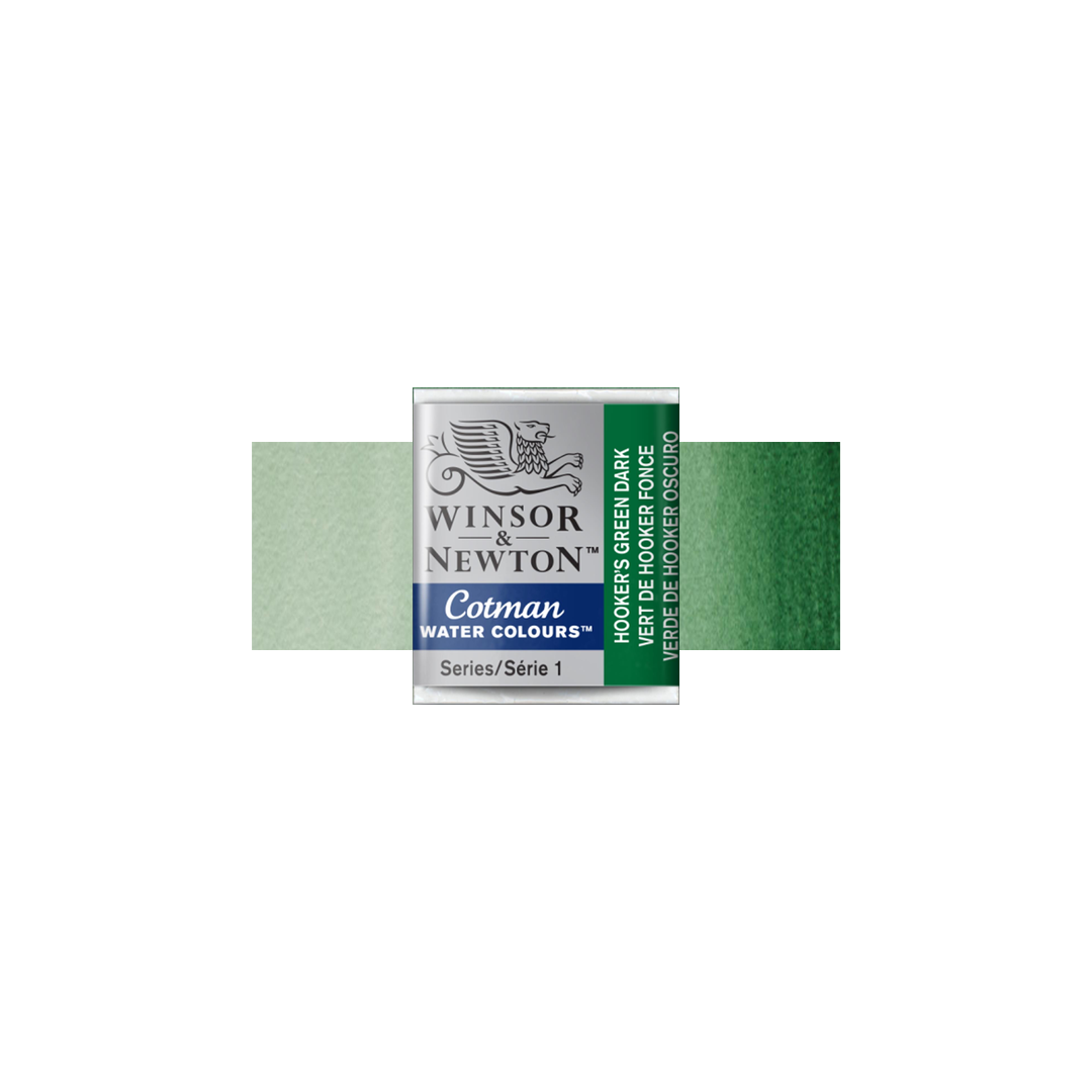 Winsor & Newton Cotman Watercolor Half Pan, Hookers Green Dark