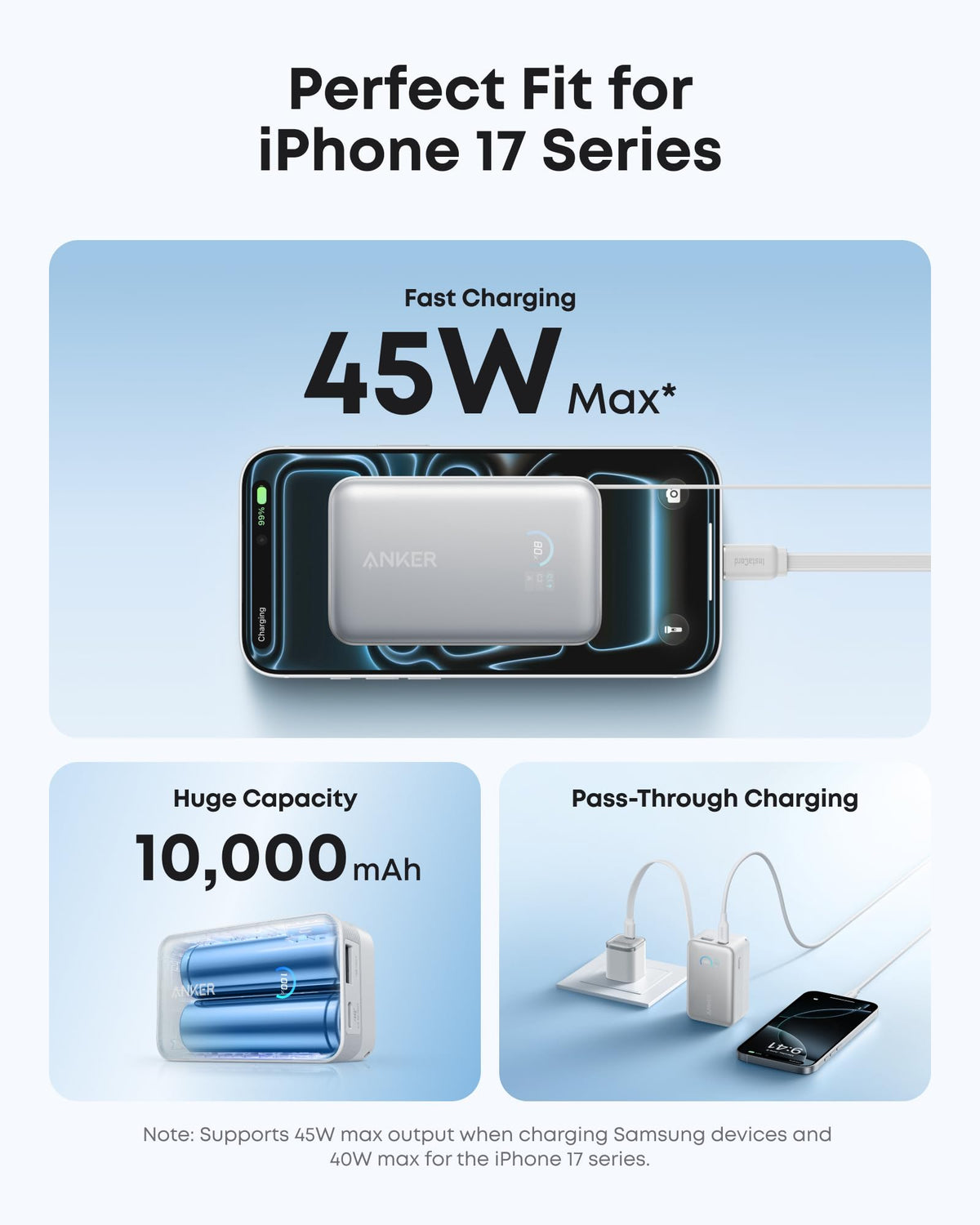 Anker | Nano Power Bank | 10K, 45W, Built-In Retractable USB-C Cable