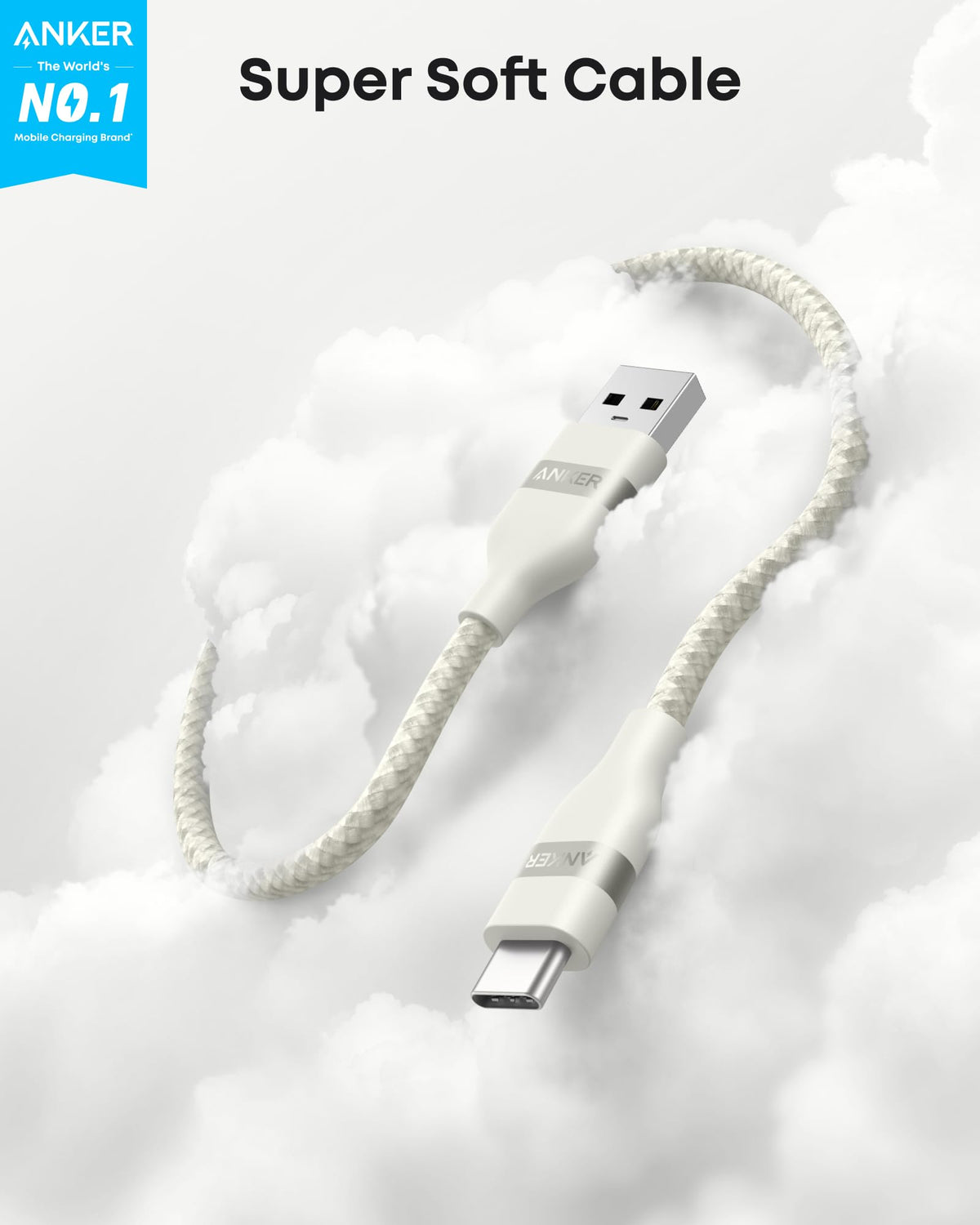 Anker | USB-A to USB-C Cable | 3 ft / 6 ft, Upcycled-Braided