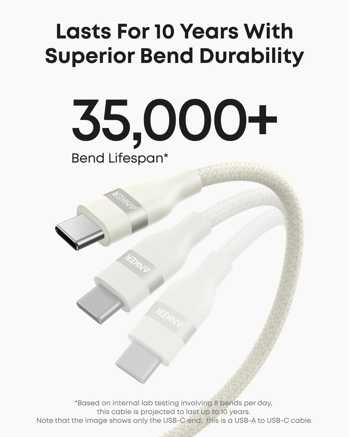 Anker | USB-A to USB-C Cable | 3 ft / 6 ft, Upcycled-Braided