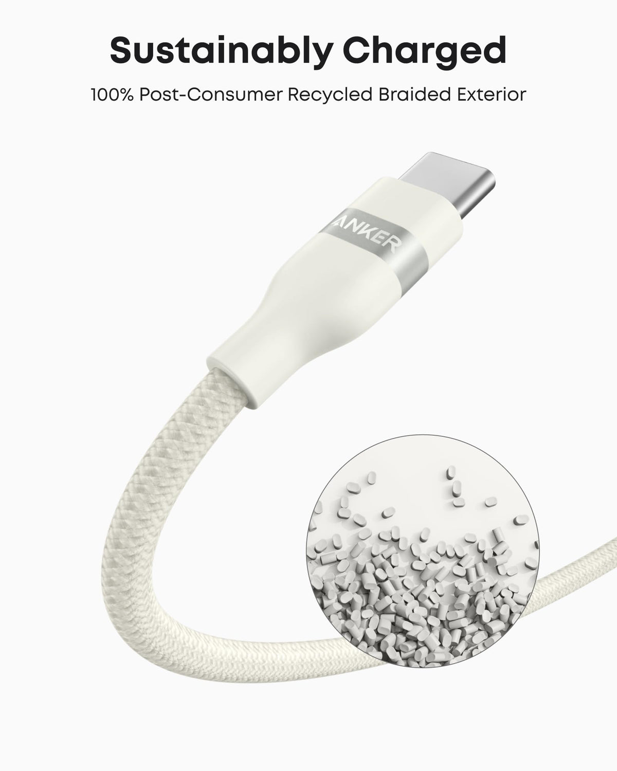 Anker | USB-A to USB-C Cable | 3 ft / 6 ft, Upcycled-Braided