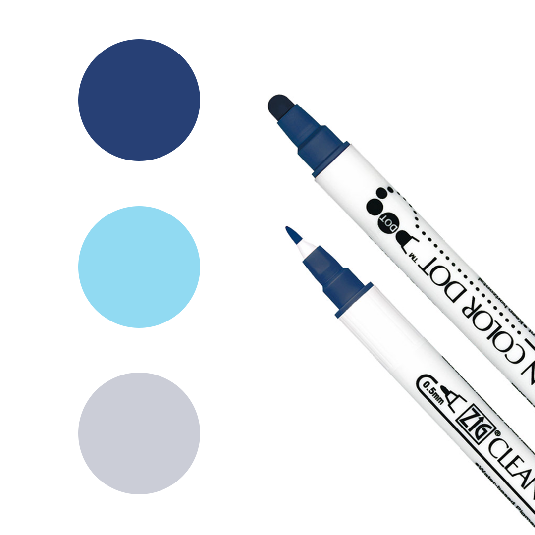 Zig Clean Color Dot Marker Set, 3 Markers