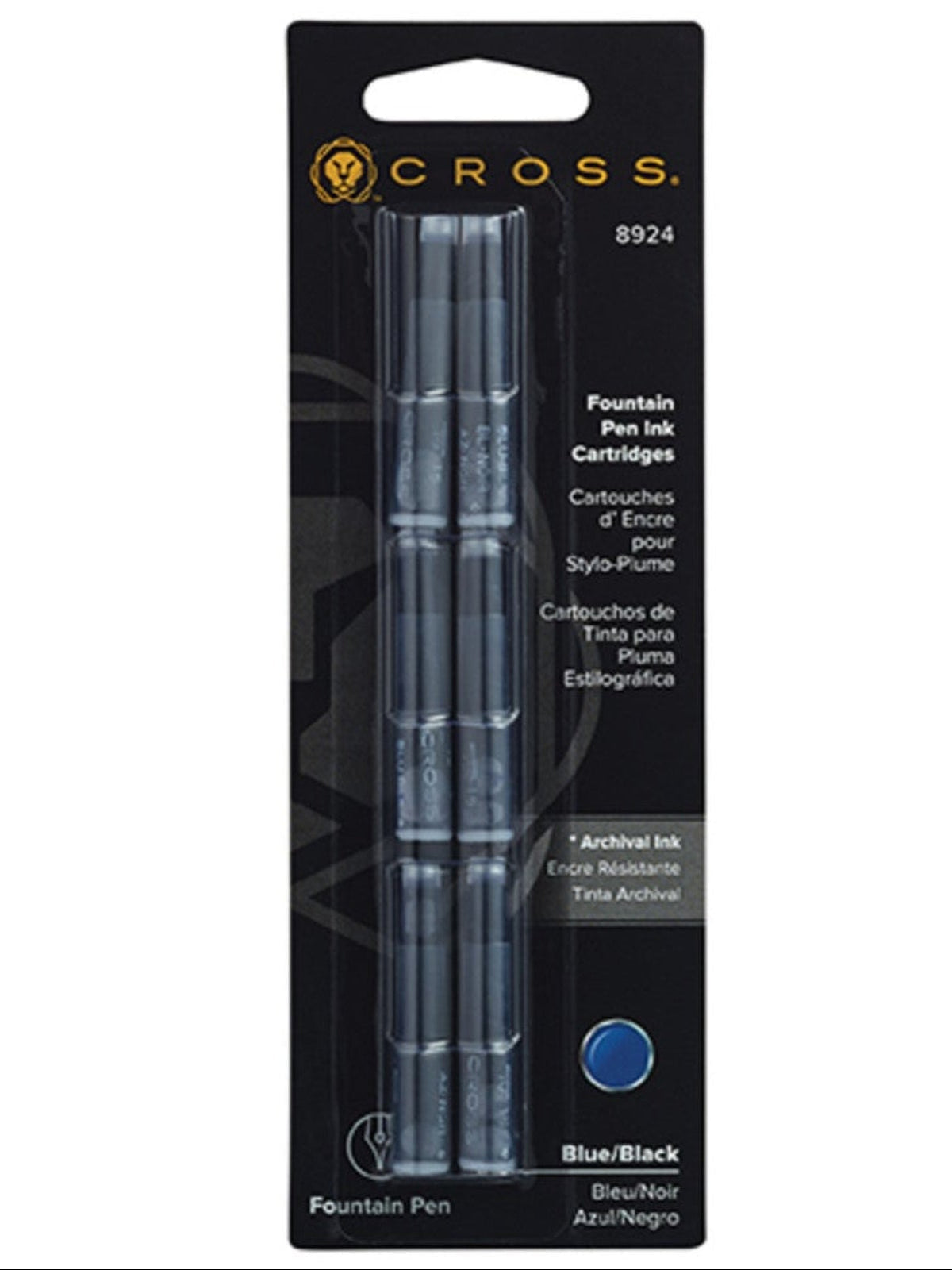 Cross | Fountain Pen Ink Cartridges | Blue/Black, 6 Pack