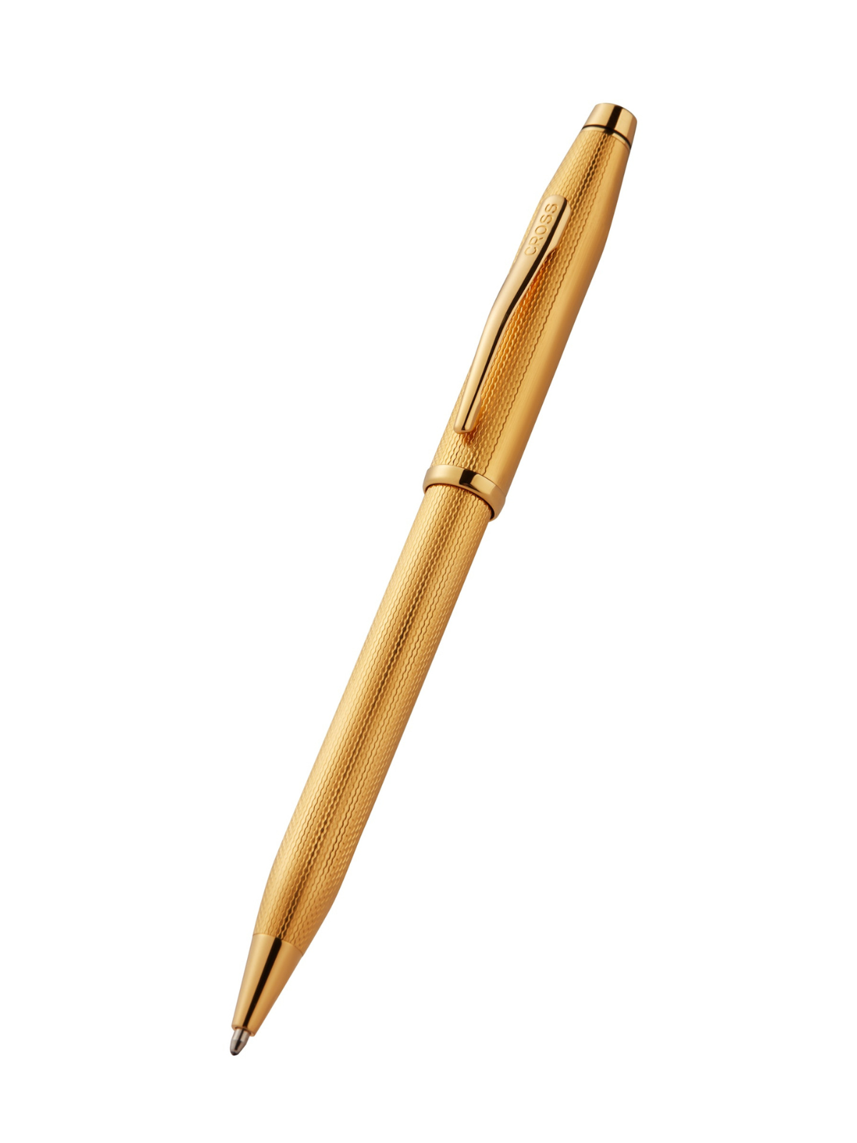 Cross | Century II Ballpoint Pen | Polished 23KT Gold-plated Engraved Diamond Pattern