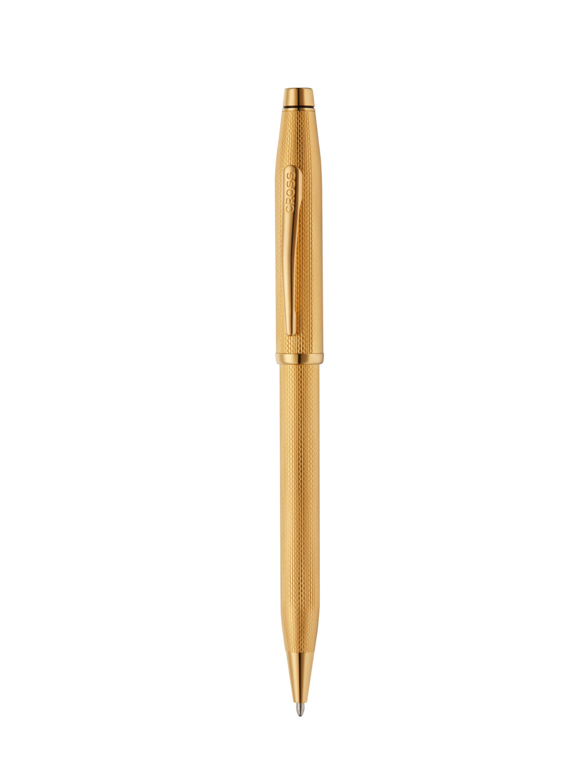 Cross | Century II Ballpoint Pen | Polished 23KT Gold-plated Engraved Diamond Pattern