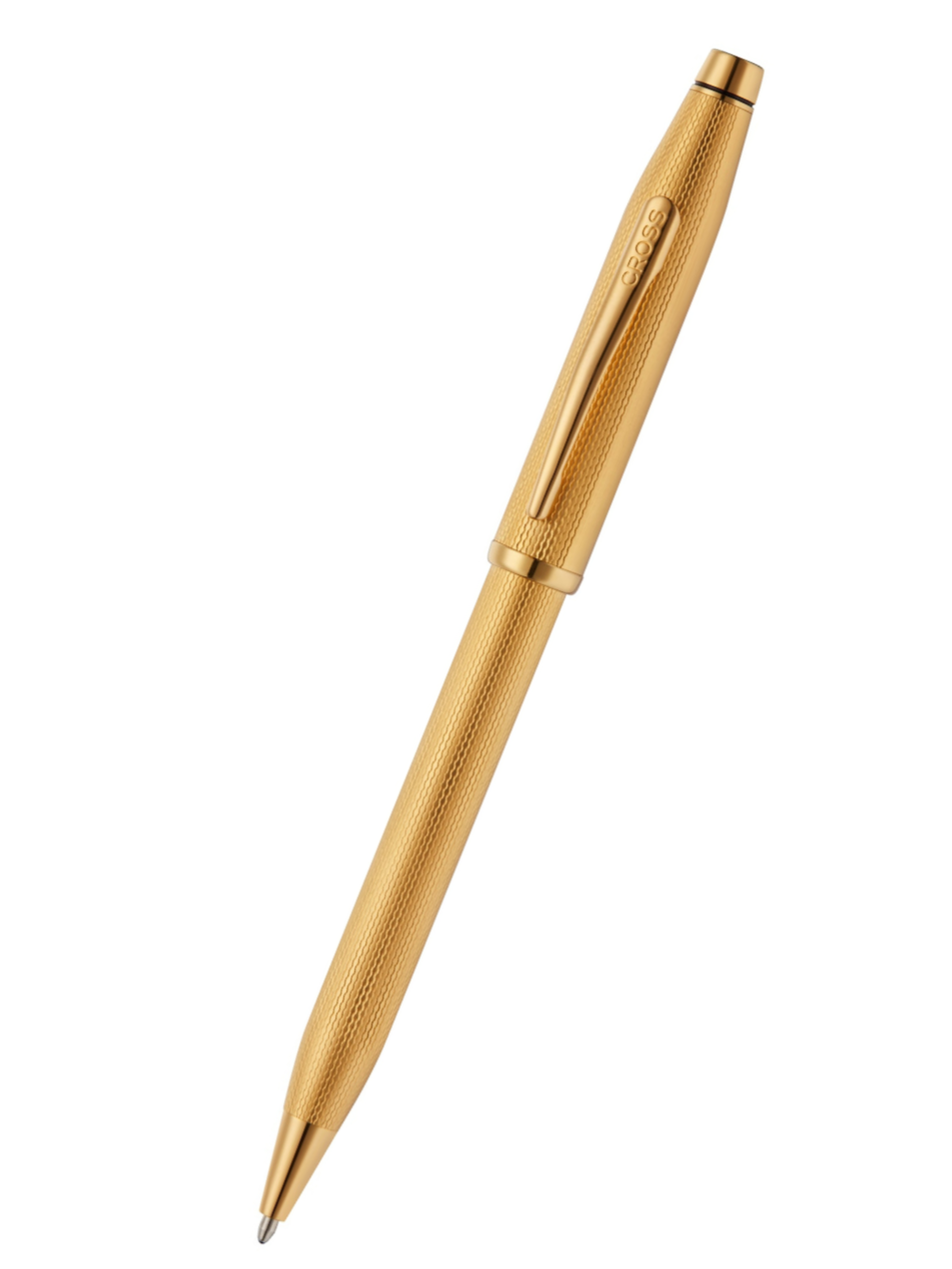 Cross Century II Ballpoint Pen, Polished 23KT Gold-plated Engraved Diamond Pattern