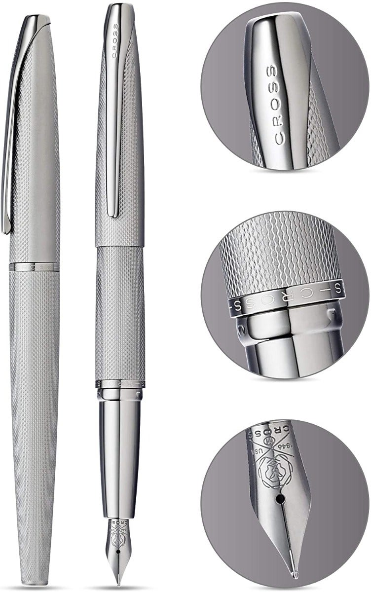 Cross | ATX Fountain Pen | Sandblasted Titanium Gray, Medium Nib