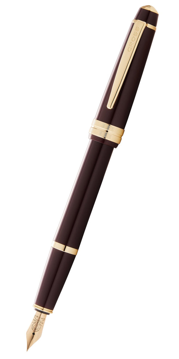Cross Bailey Light Fountain Pen, Polished Burgundy Resin and Gold Tone, Extra-Fine Nib