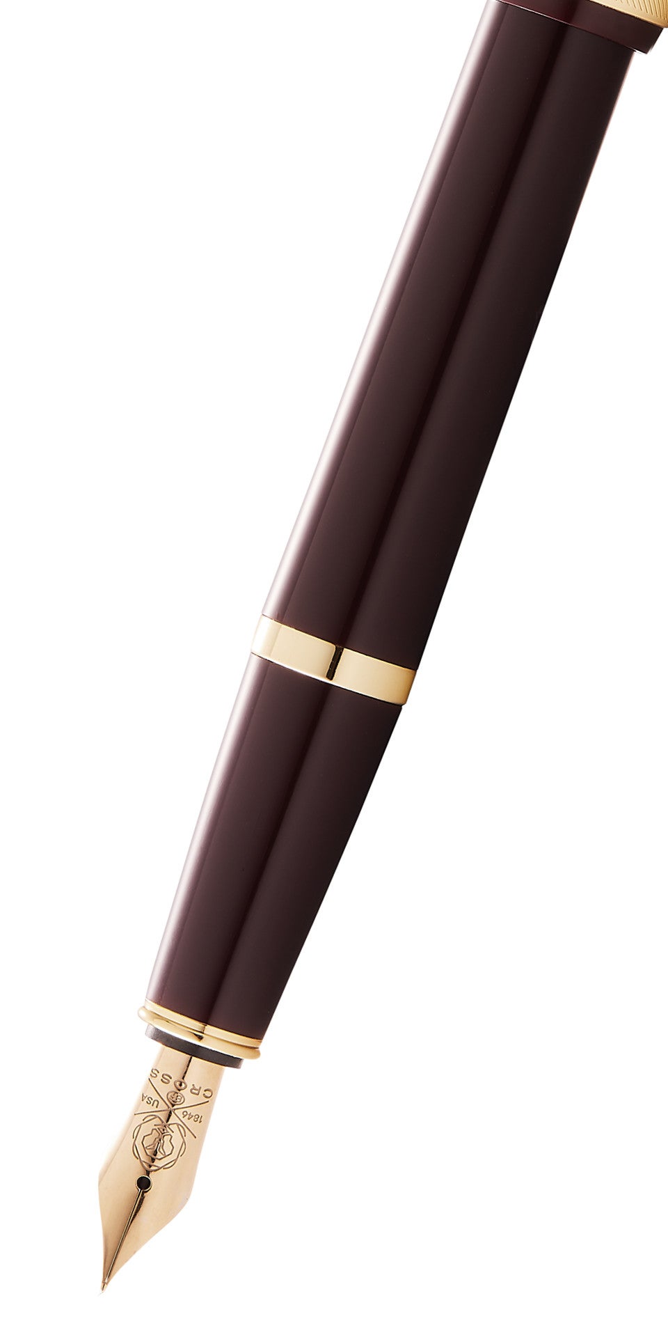 Cross | Bailey Light Fountain Pen | Polished Burgundy Resin and Gold Tone, Extra-Fine Nib