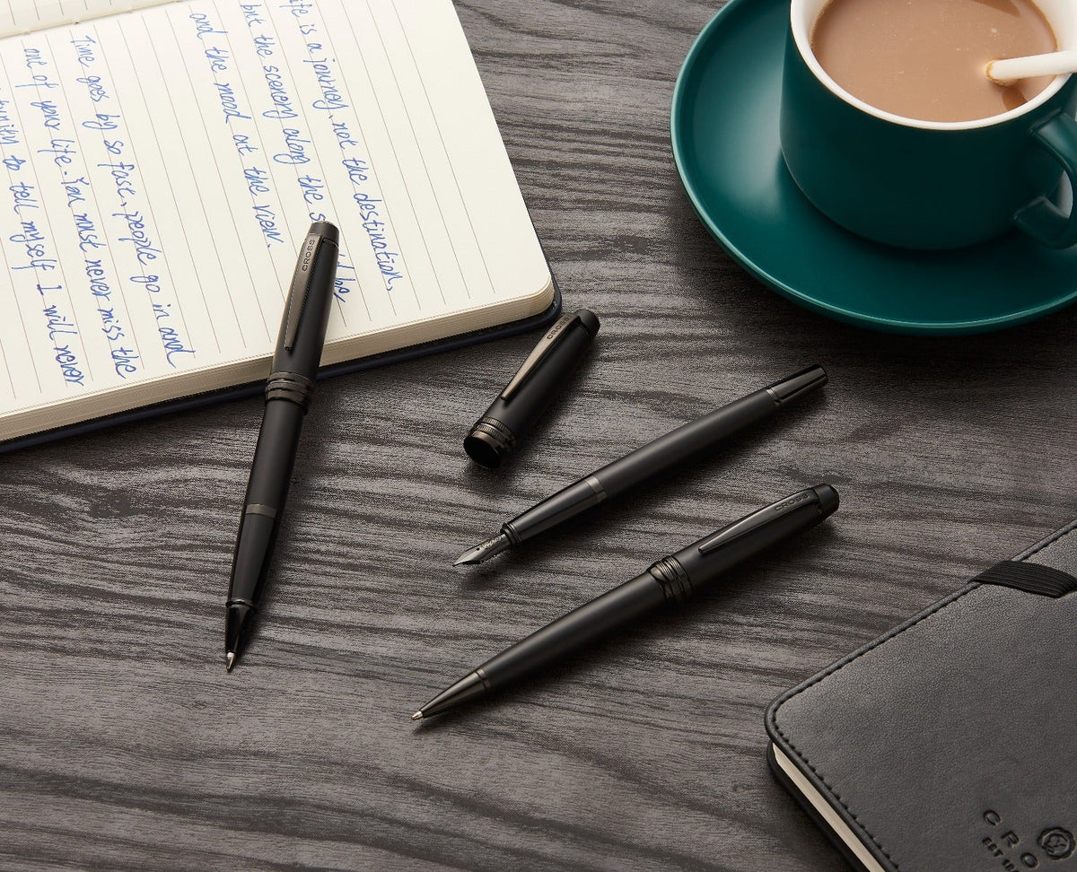 Cross | Bailey Fountain Pen | Matte Black Lacquer, Fine Nib