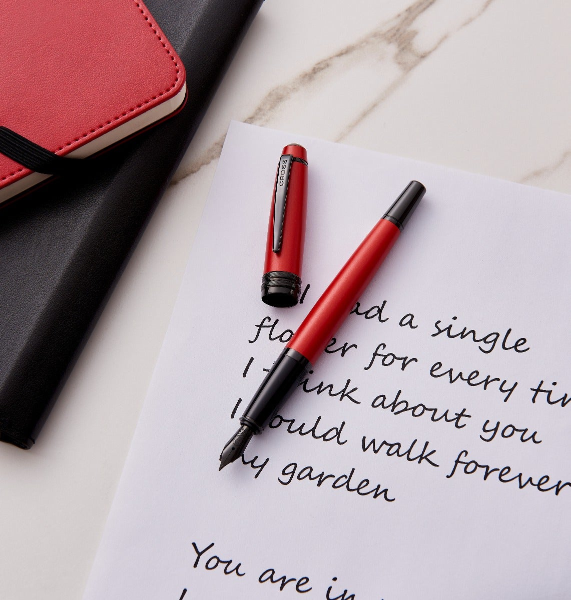 Cross | Bailey Fountain Pen | Matte Red Lacquer, Extra-Fine Nib