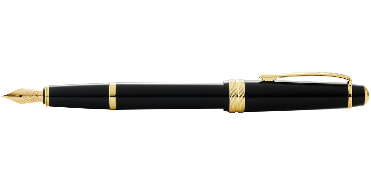 Cross | Bailey Light Fountain Pen | Polished Black Resin and Gold Tone, Extra-Fine Nib