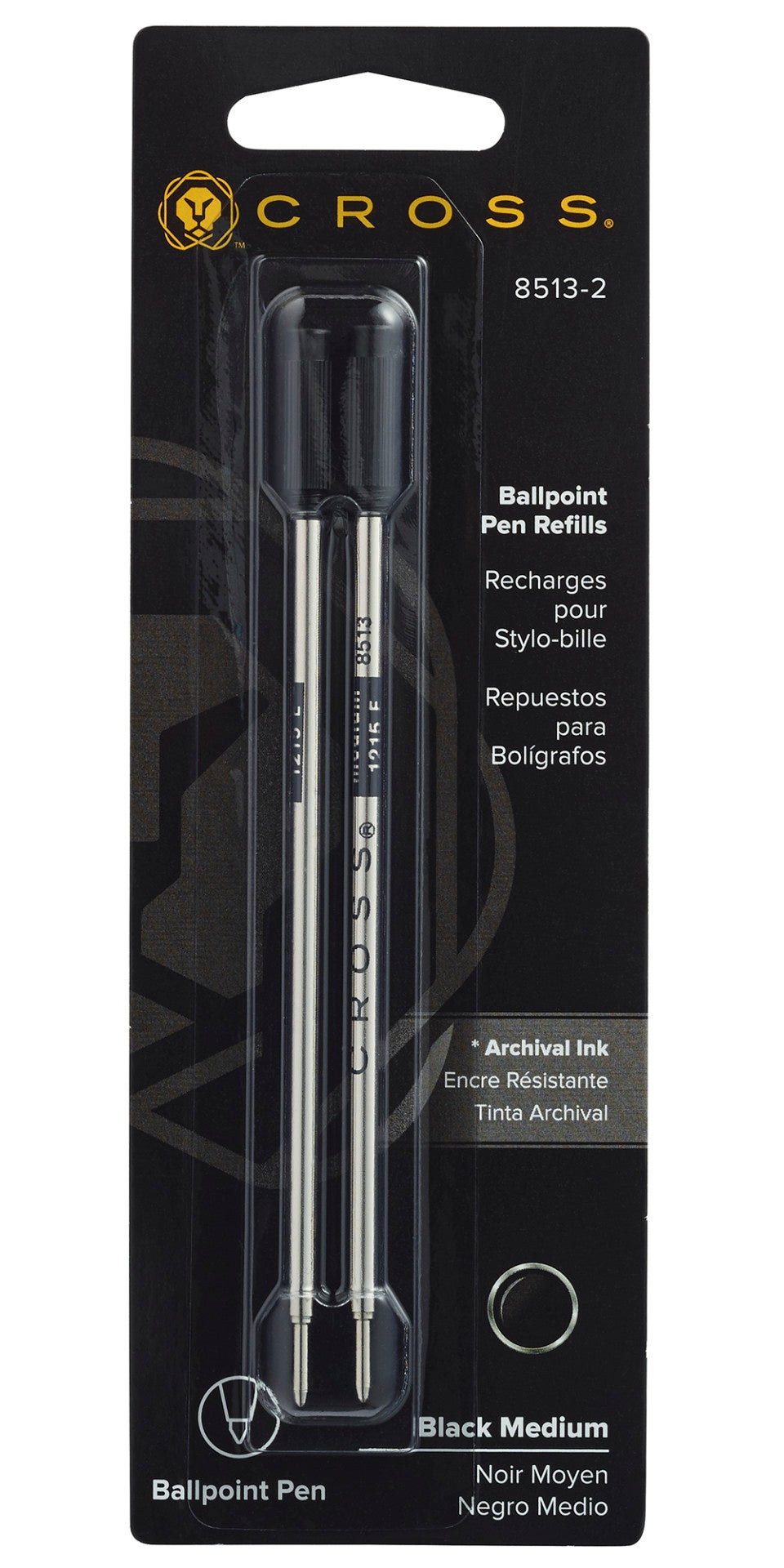 Cross | Ballpoint Refill | Black, Medium, 2 Pack