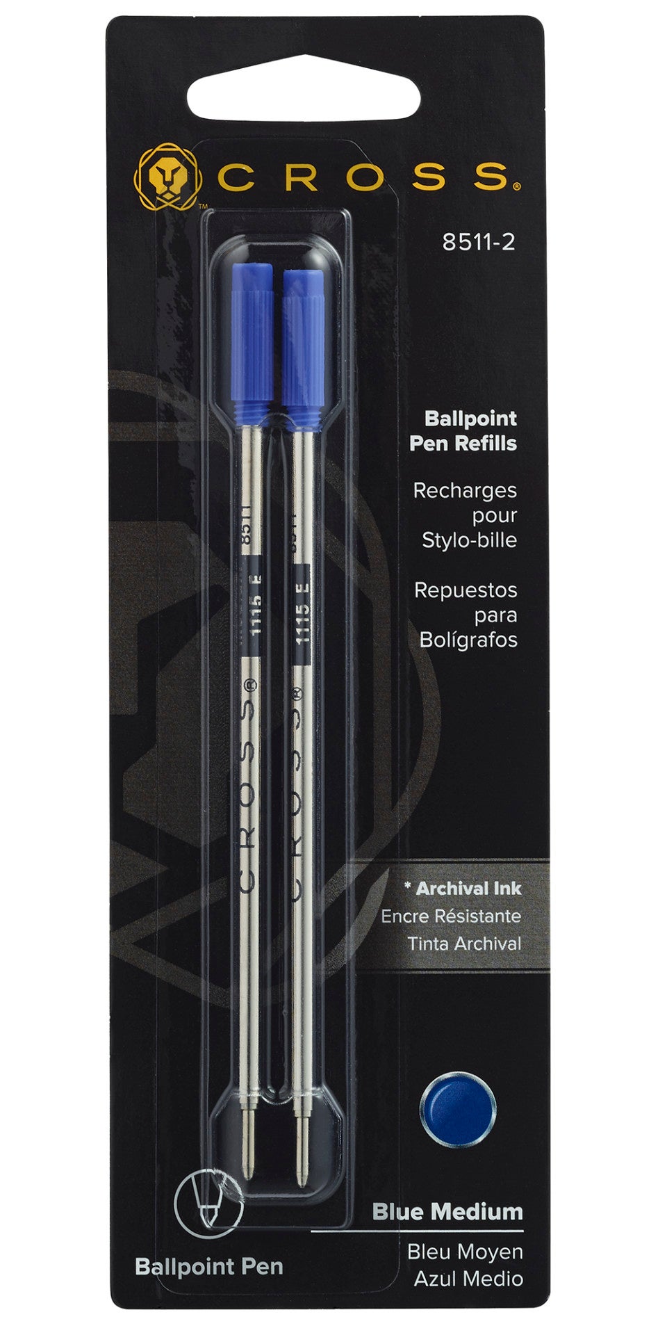 Cross | Ballpoint Refill | Blue, Medium, 2 Pack
