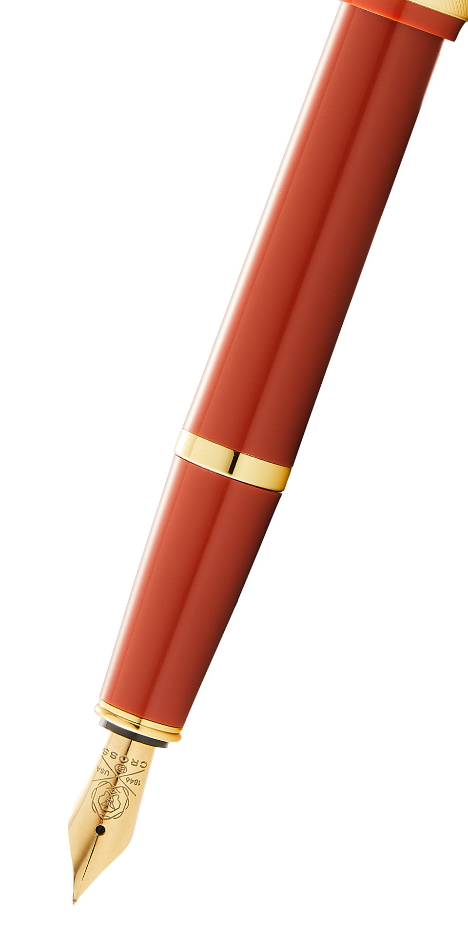 Cross | Bailey Light Fountain Pen | Polished Amber Resin and Gold Tone, Extra-Fine Nib