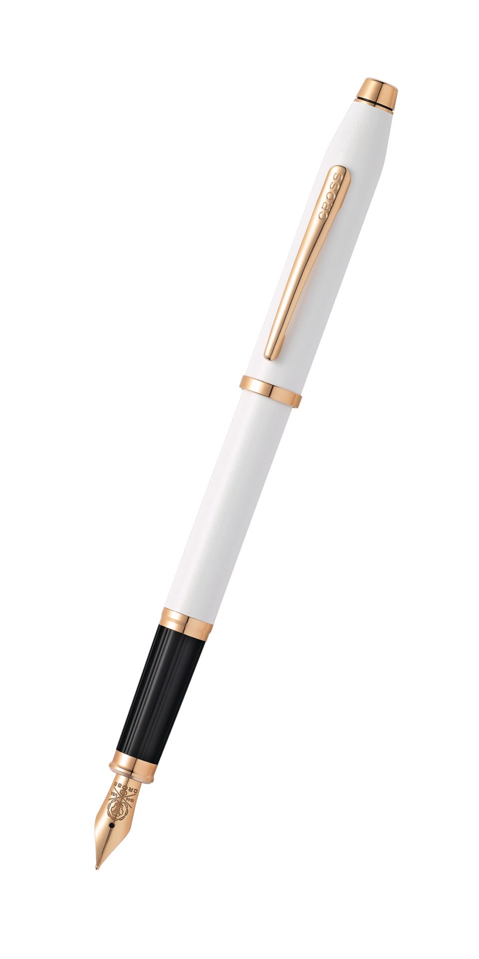 Cross Century II Fountain Pen, Pearlescent White Lacquer, Medium Nib