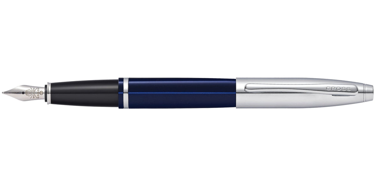 Cross | Calais Fountain Pen | Chrome & Blue Lacquer, Medium Nib