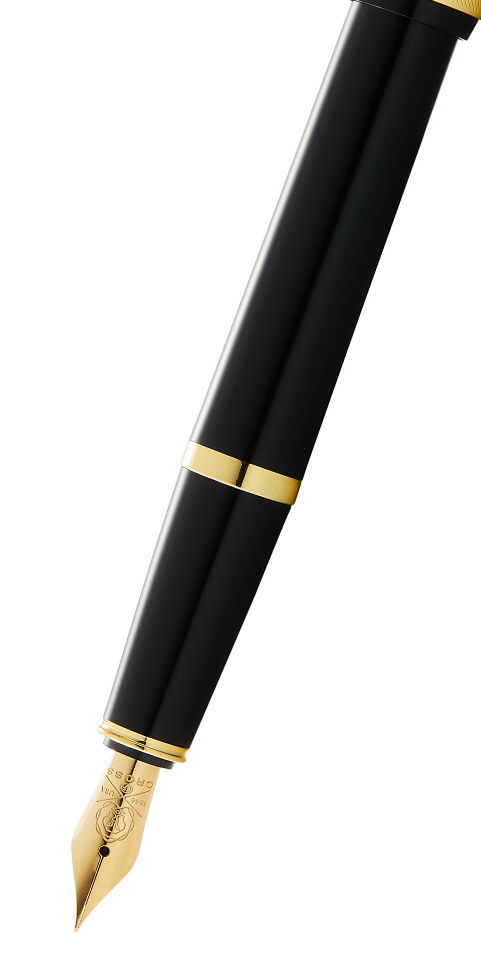 Cross | Bailey Light Fountain Pen | Polished Black Resin and Gold Tone, Extra-Fine Nib