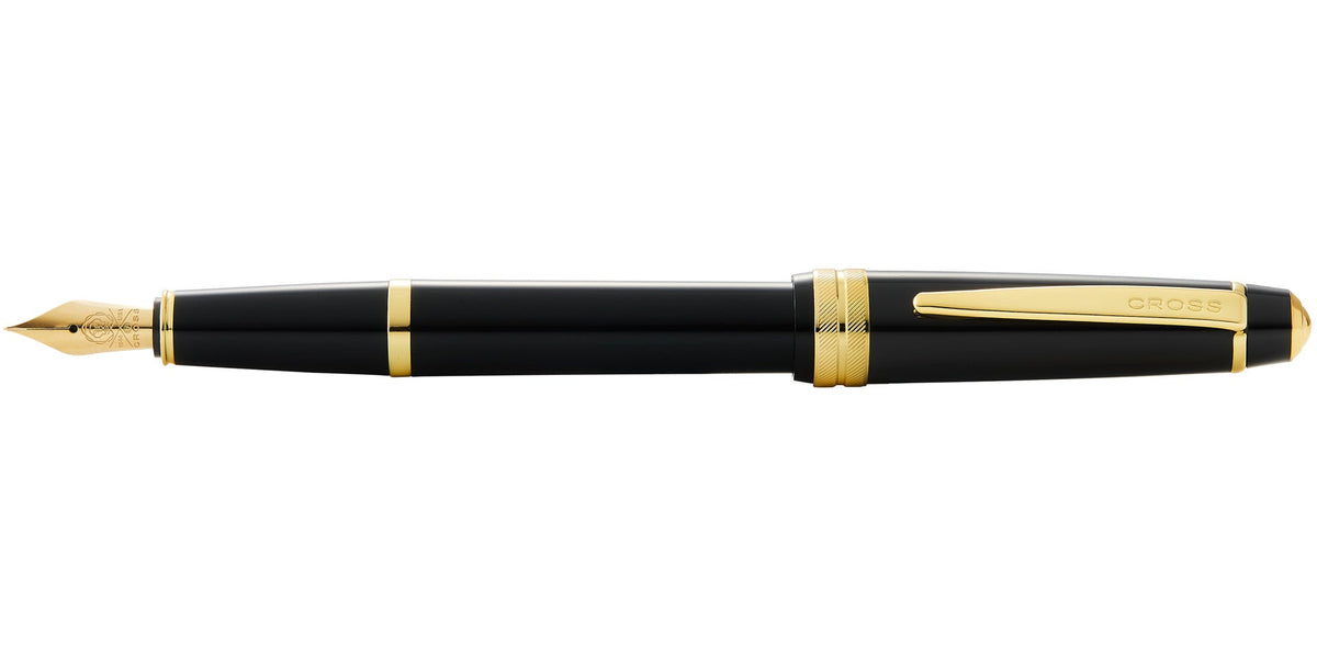 Cross | Bailey Light Fountain Pen | Polished Black Resin and Gold Tone, Medium Nib