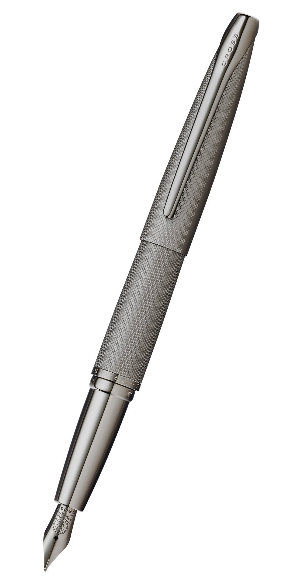 Cross ATX Fountain Pen, Sandblasted Titanium Gray, Medium Nib