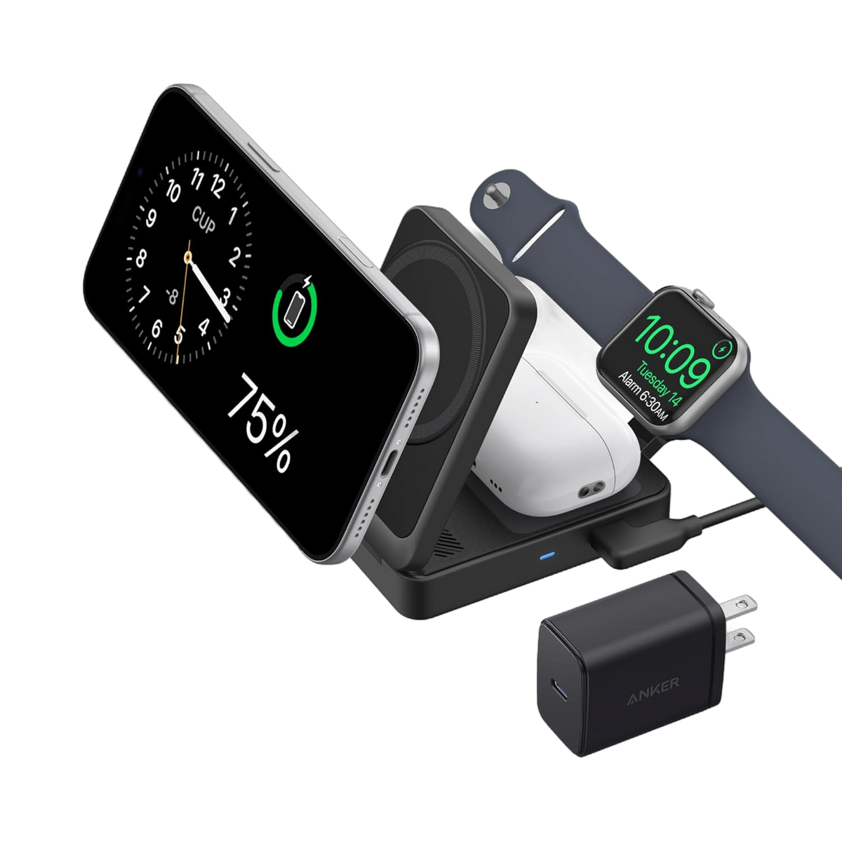 Anker | MagGo Wireless Charging Station | Foldable 3-in-1