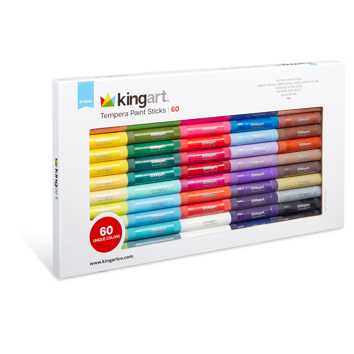 KINGART Tempera Paint Sticks, 60 Colors, view 7 of 24