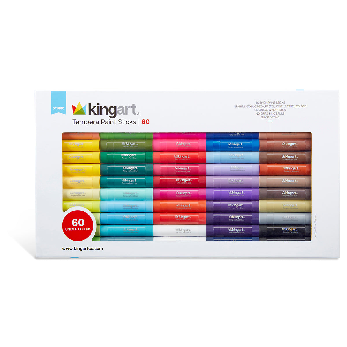 KINGART Tempera Paint Sticks, 60 Colors, view 6 of 24