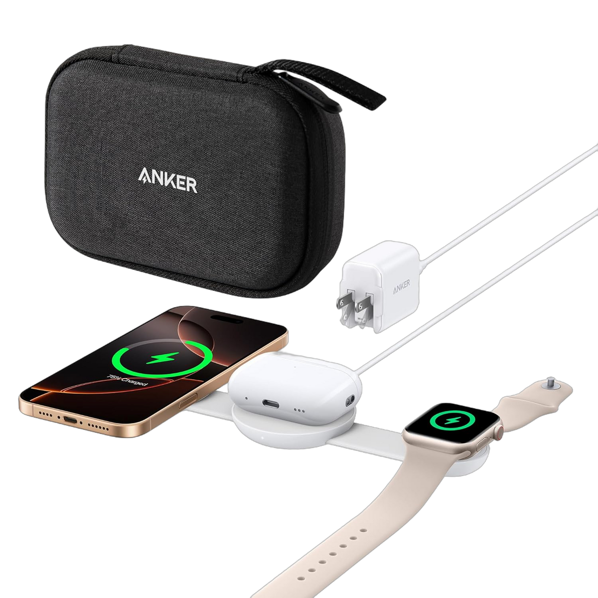 Anker | MagGo Wireless Charging Station | 3-in-1, Foldable Pad