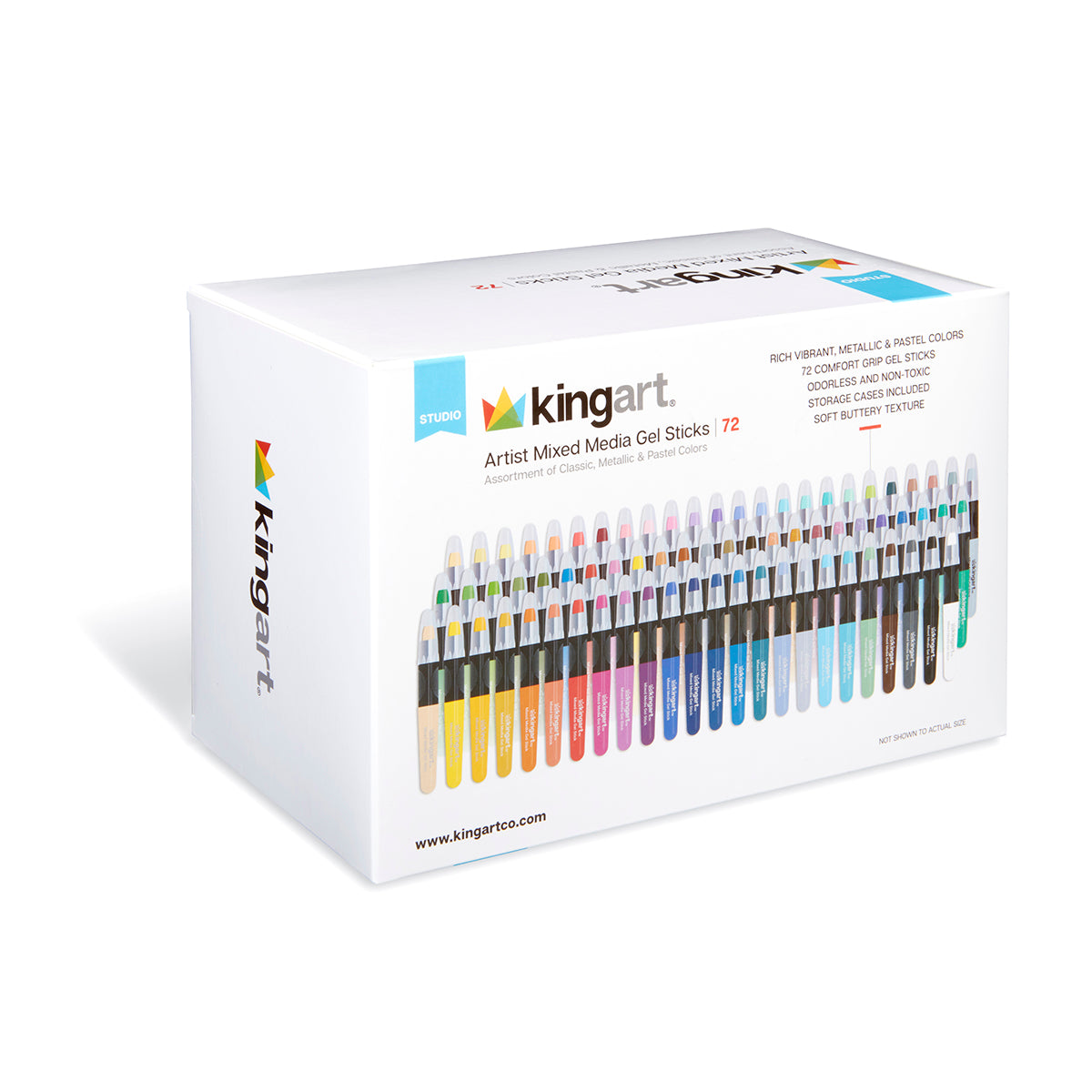 KINGART Mixed Media Gel Stick Crayons, 72 Colors, view 2 of 13