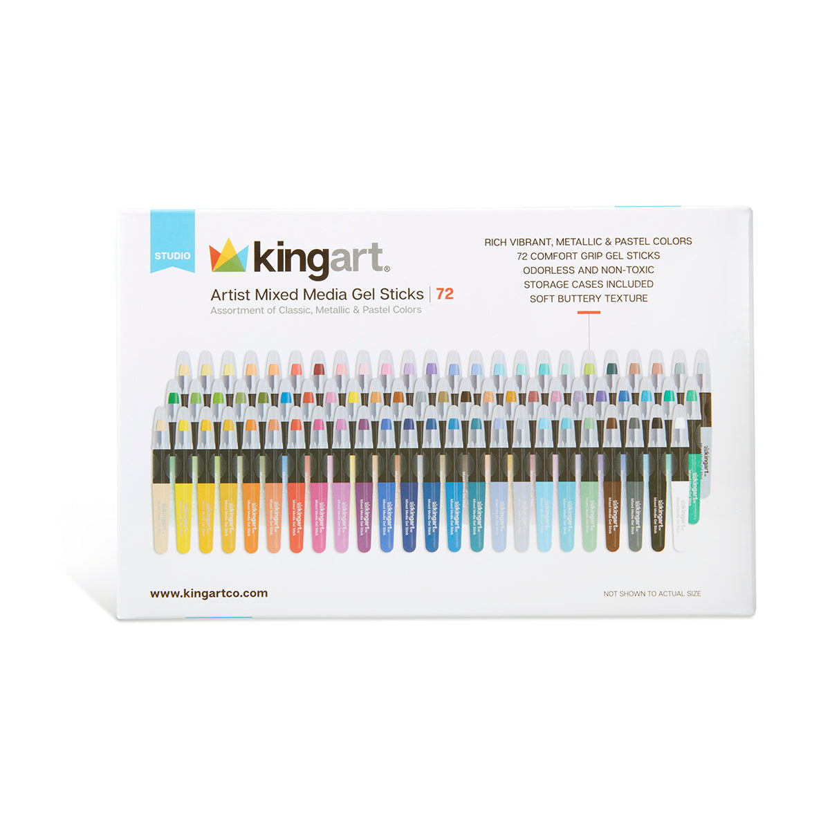 KINGART Mixed Media Gel Stick Crayons, 72 Colors, view 12 of 13