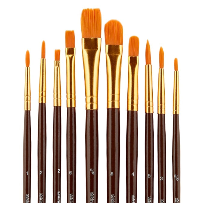 KINGART Studio Mixed Media Brush Set, 10 Brushes, view 2 of 5