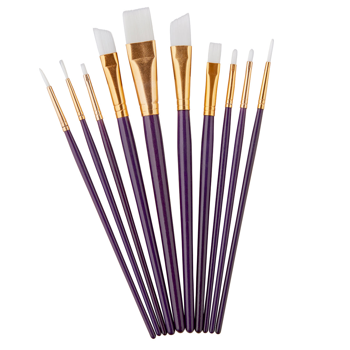 KINGART Studio White Nylon Brush Set, 10 Brushes, view 2 of 5
