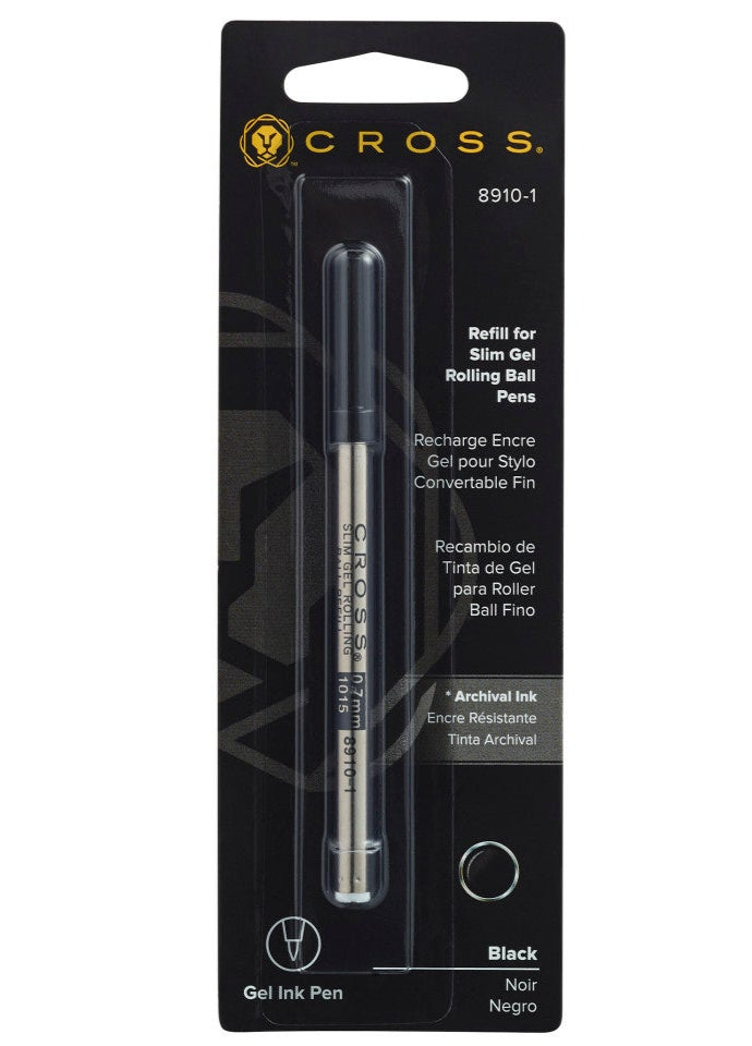 Cross Slim Gel Rollerball Refill, Black, 1 Pack