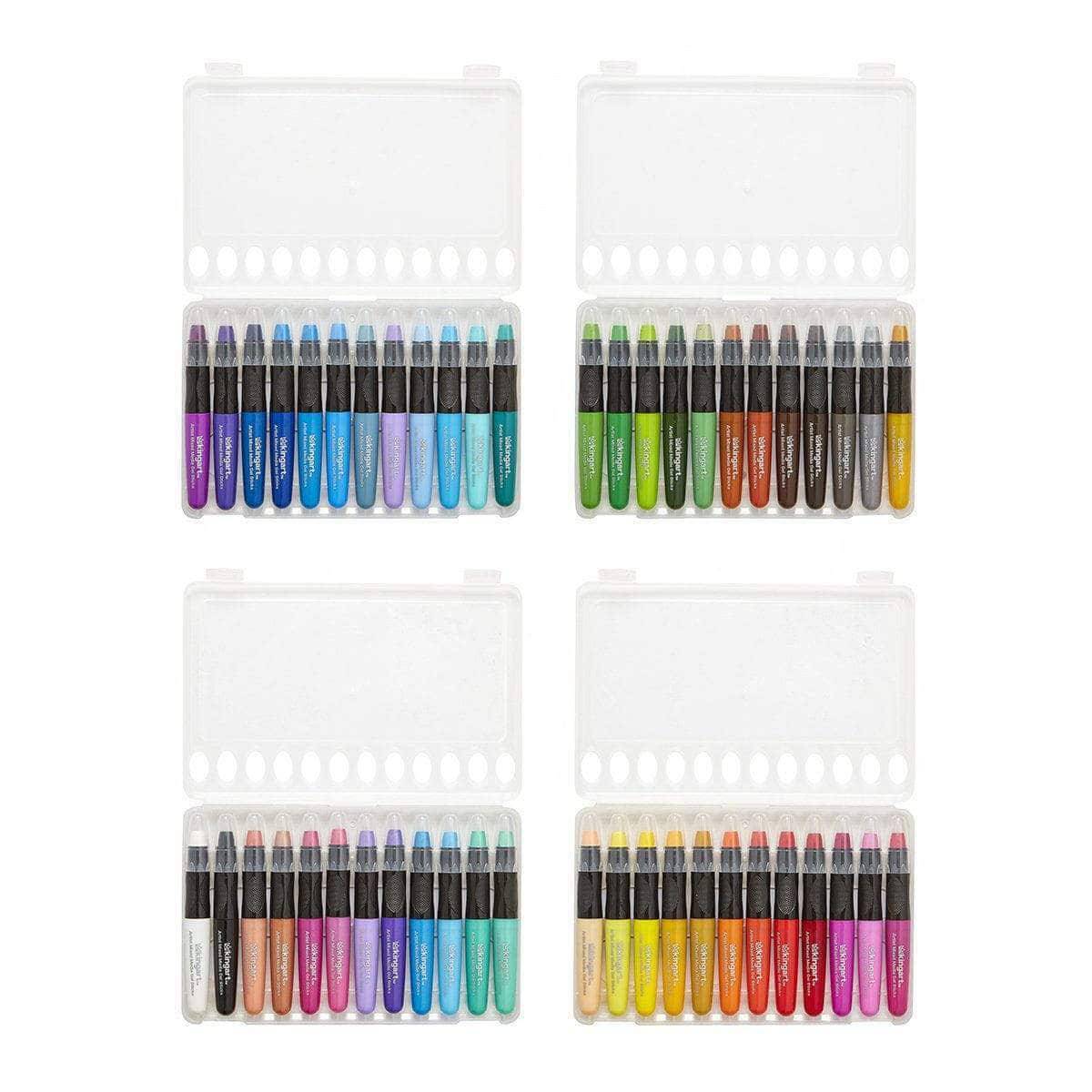 KINGART Mixed Media Gel Stick Crayons, 48 Colors, color swatches
