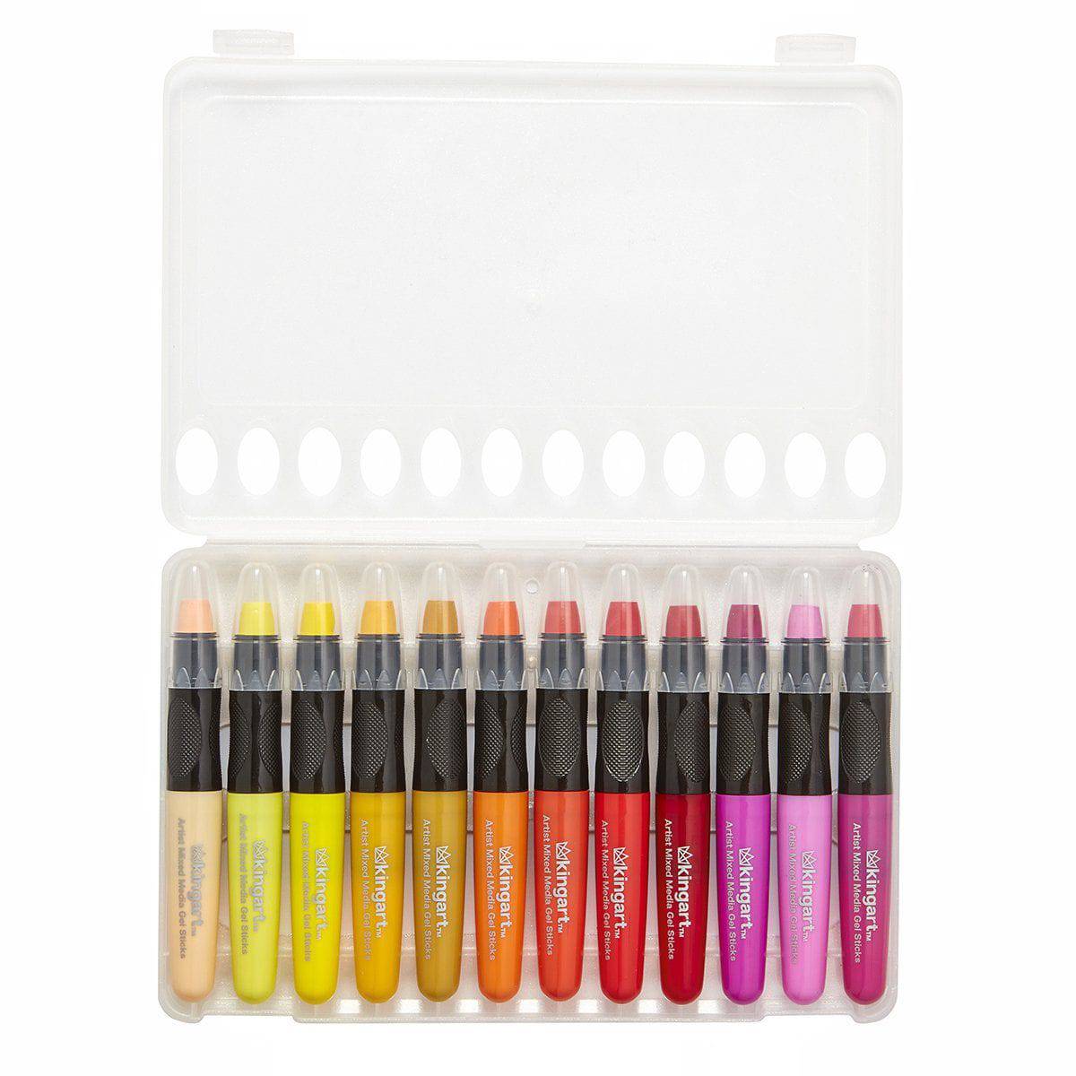 KINGART Mixed Media Gel Stick Crayons, 48 Colors, color swatches