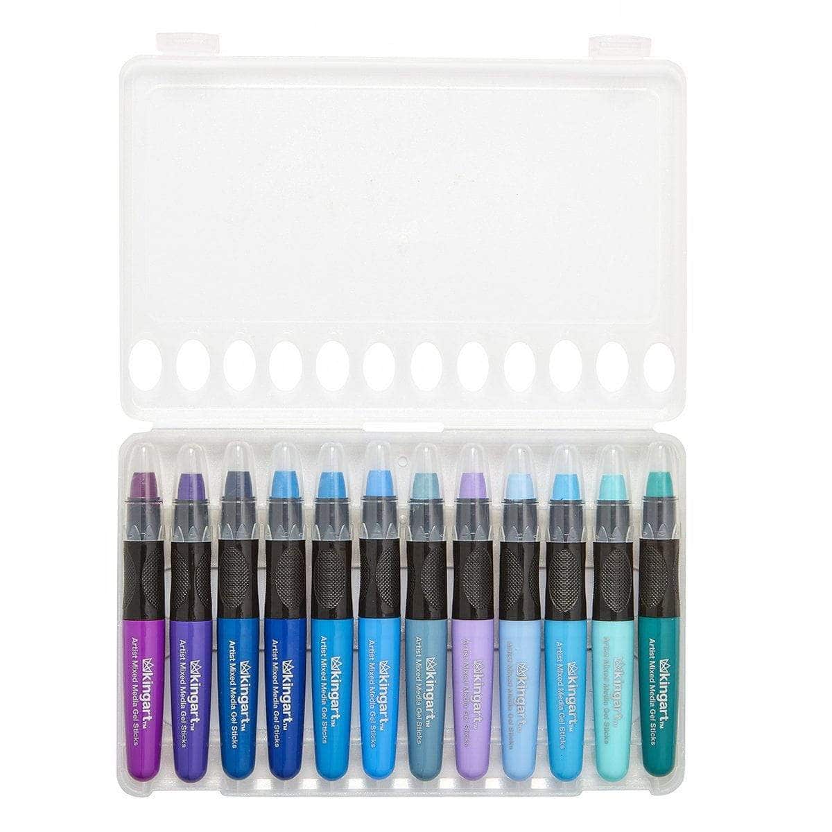 KINGART Mixed Media Gel Stick Crayons, 48 Colors, color swatches