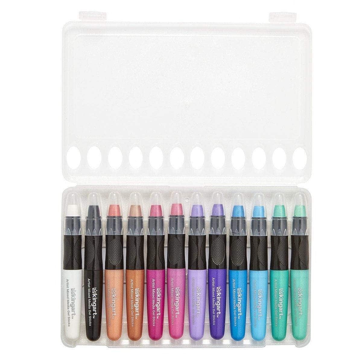 KINGART Mixed Media Gel Stick Crayons, 48 Colors, color swatches