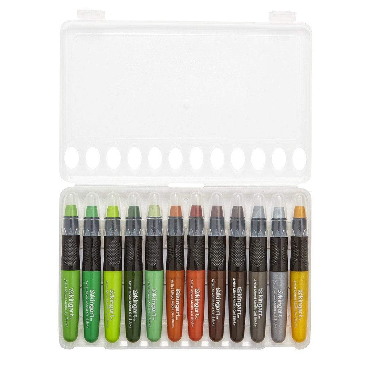 KINGART Mixed Media Gel Stick Crayons, 48 Colors, color swatches